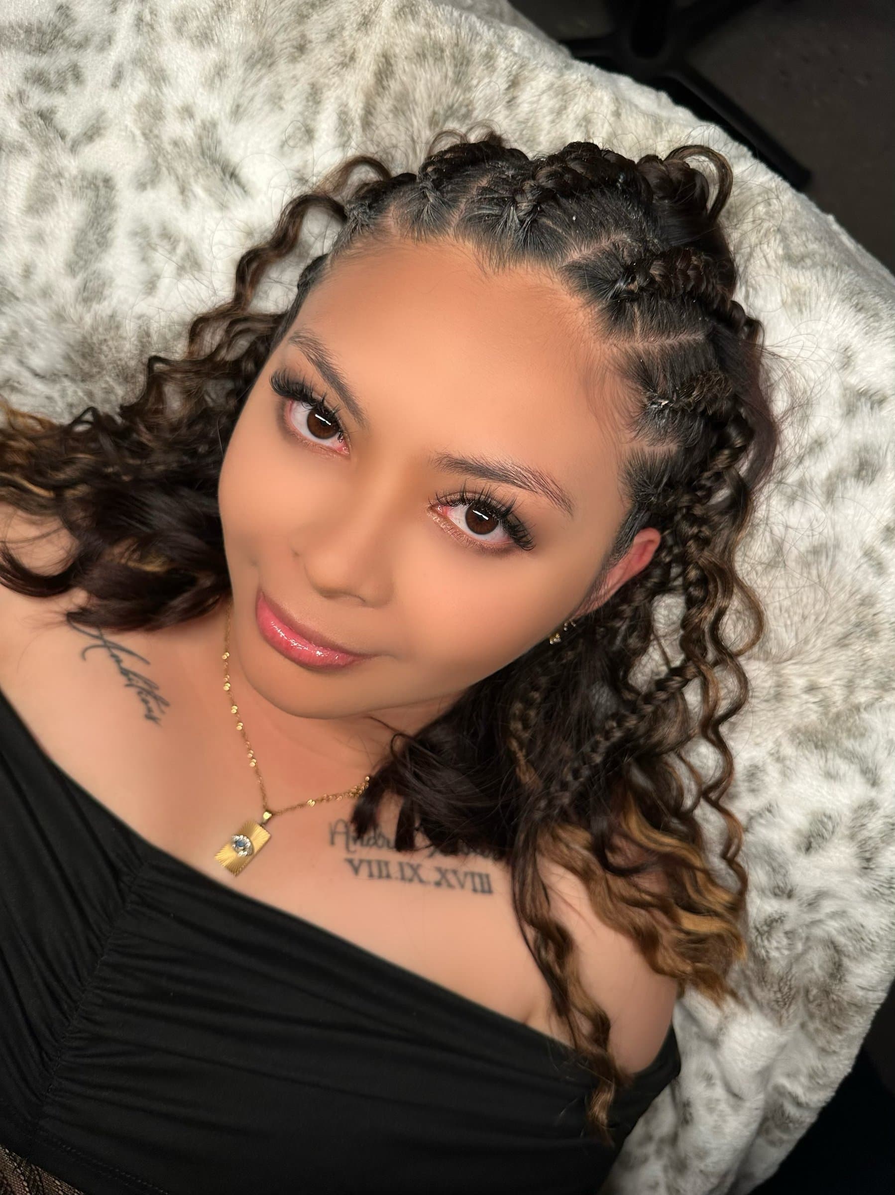 Lash extensions close-up