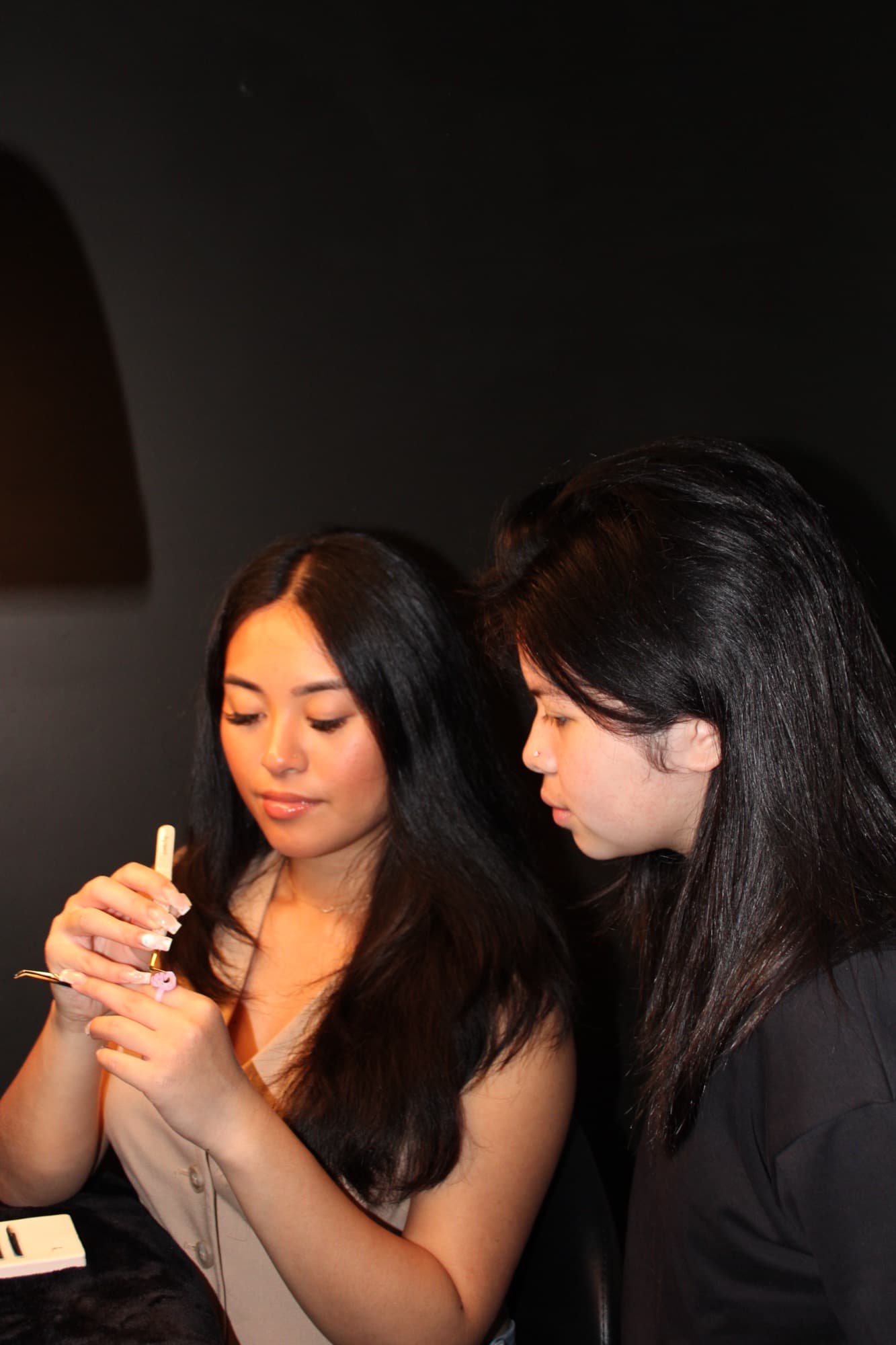 Student practicing on a model