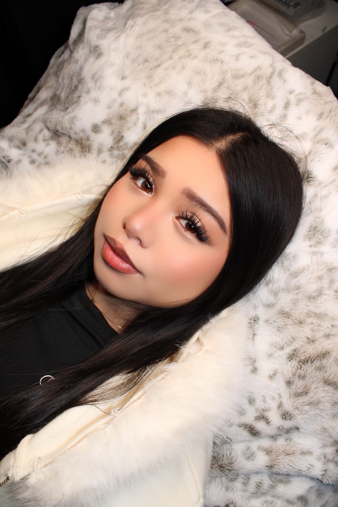 Editorial beauty portrait with dramatic Snowy Angel lash extensions