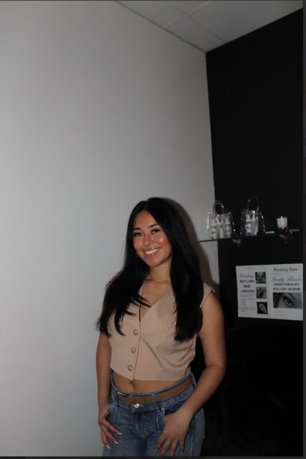 Pia at the Bratty Blinks salon